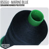 Serabond Bonded Polyester Outdoor Thread - SIZE 30 (TEX 90) Marine Blue - 8555U - Size 30 (TEX 90) - 8 OZ - Relicate Leather Automotive Interior Upholstery