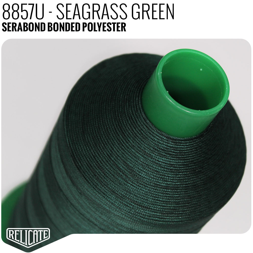 Serabond Bonded Polyester Outdoor Thread - SIZE 30 (TEX 90) - 8OZ Seagrass Green - 8857U - Size 30 (TEX 90) - 8 OZ - Relicate Leather Automotive Interior Upholstery