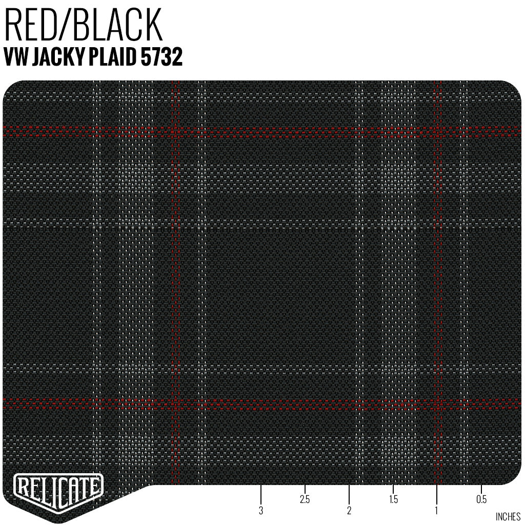 Jacky Plaid Fabric - Red Product / Red - Relicate Leather Automotive Interior Upholstery