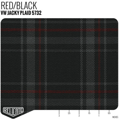 Plaid by the Linear Foot VW Golf - Jacky Red 5732 - Linear Foot - Relicate Leather Automotive Interior Upholstery