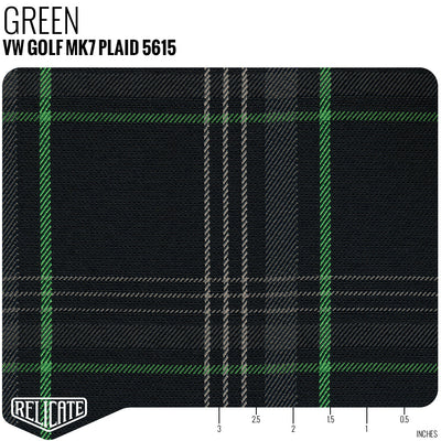 Plaid by the Linear Foot VW Golf - Green 5615 - Linear Foot - Relicate Leather Automotive Interior Upholstery