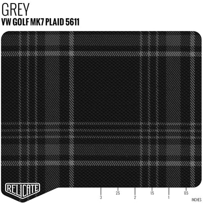 Plaid by the Linear Foot VW Golf - Grey 5611 - Linear Foot - Relicate Leather Automotive Interior Upholstery