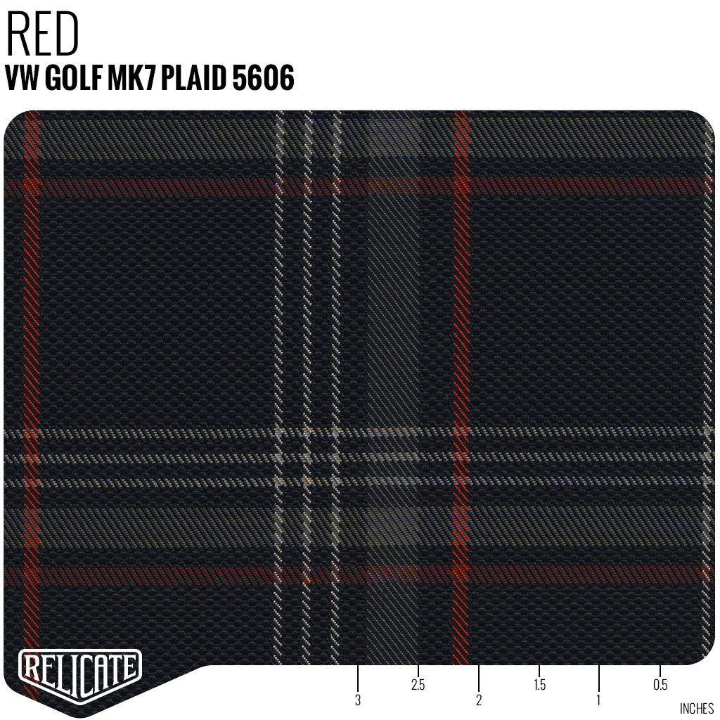 Golf MK7 Clark Plaid Tartan Fabric - Red - Relicate