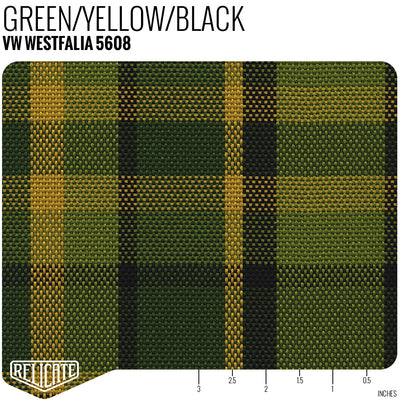 Plaid by the Linear Foot VW Westfalia - Green 5608 - Linear Foot - Relicate Leather Automotive Interior Upholstery