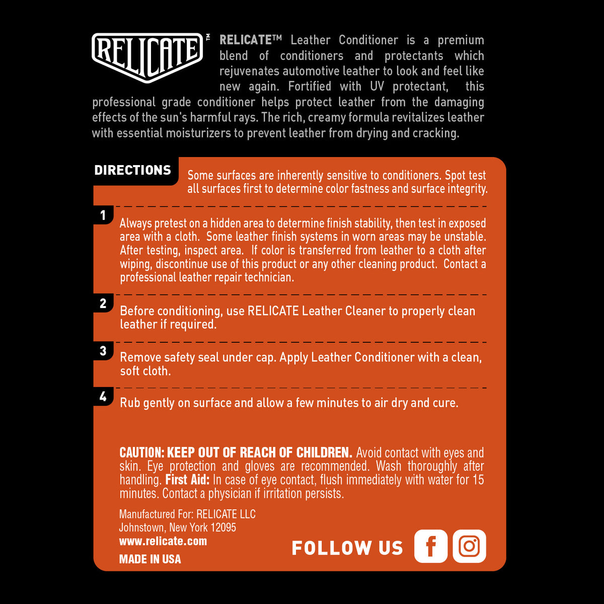 Relicate Leather Conditioner  - Relicate Leather Automotive Interior Upholstery